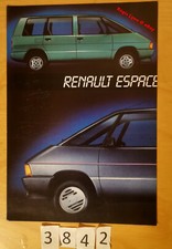 RENAULT ESPACE 2000 GTS TSE TURBO D/DX 2000-1 Prospectus Fr 4 pages MY 1986