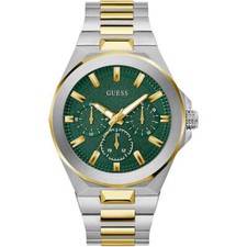 Montre Homme GUESS DASHBOARD GW0798G3 Multifonction Acier Inoxydable d'Or Vert