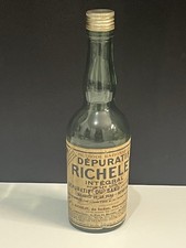 Ancien flacon pharmacie DEPURATIF RICHELET bouteille verre labo vintage