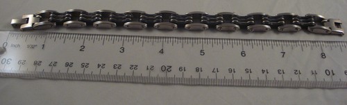 Black rubber bracelet - black, 8.5"