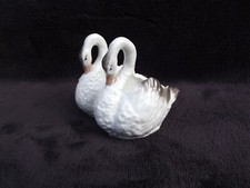 Ancien saleron salaire en porcelaine en forme cygnes