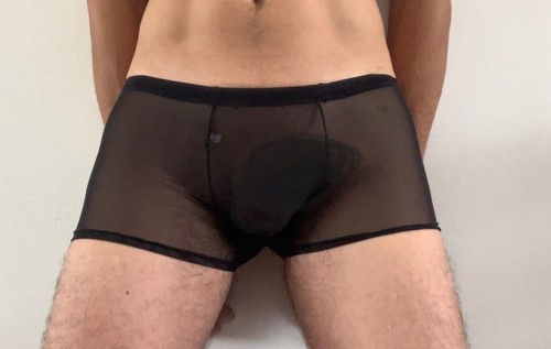 Boxer homme noir transparent