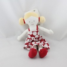 Doudou poupée fille robe rouge blanc pois BERLINGOT  - 19926