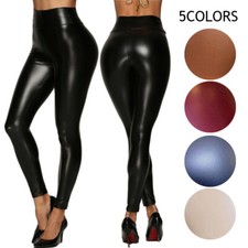Leggings Aspect Cuir Pu Dames