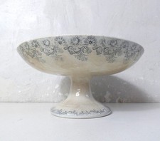 Terre de fer ancienne assiette sur pied compotier DIEPPE Boulenger Choisy le Roi