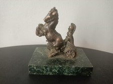 Sculpture cuivre char romain avec 2 cheveaux