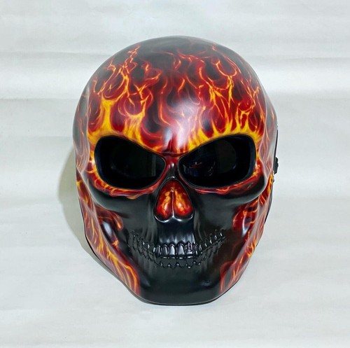 Casque crâne moto red fire - casque,
