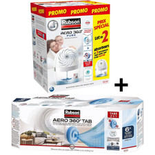 Rubson AERO 360° Lot de 2 Déshumidificateurs + 6 Recharges Tabs 450g Anti-Odeurs
