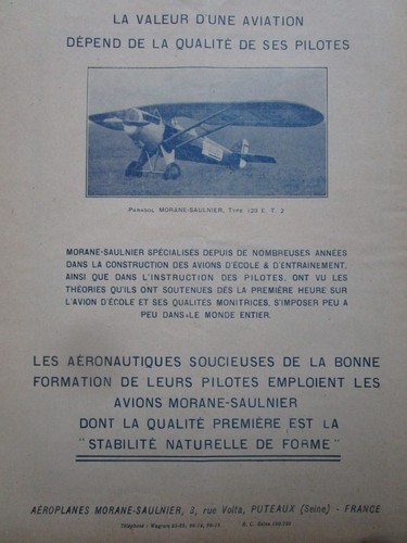 1927 pub morane saulnier - morane,