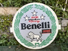 Plaque enseigne No Tole Émaillée Benelli No Vespa Lambretta