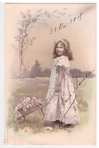 Cpa fantaisie fille enfant - fantaisie,