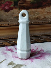 ANCIENNE TIRETTE DE CHASSE D'EAU EN PORCELAINE BLANCHE RÉTRO ANNÉES 50 