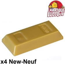 Lego 4x Minifig utensil Gold Ingot Bar lingot d'or doré/pearl gold 99563 NEUF