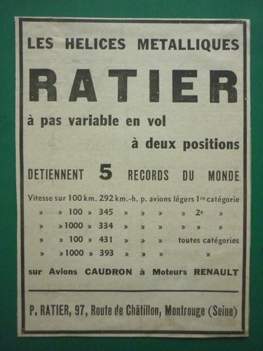 1934 pub helice ratier - pub,