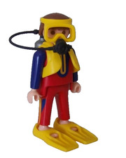 PLAYMOBIL * MER * Plongeur Homme Palmes Bouteilles Masque Détendeur 4488