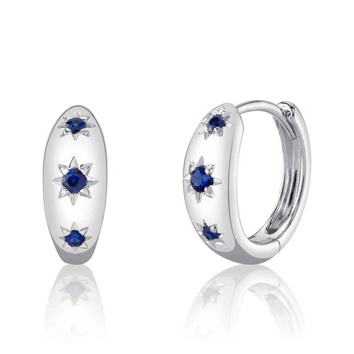 14k blanc saphir - or, bleu