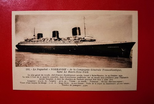 Cpa paquebot normandie - paquebot, "normandie"