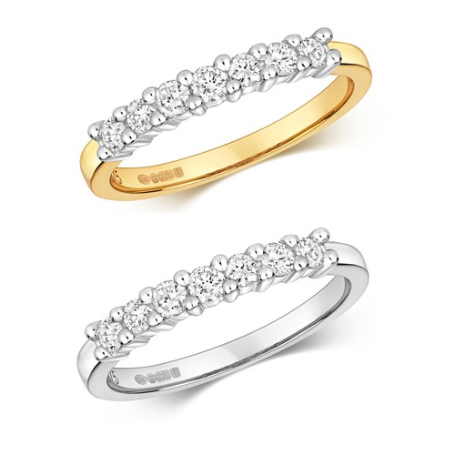 Bague femme semi pavée - pavée, or