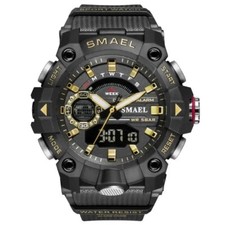 Montre Homme Sport SMAEL 8040 – Double Affichage Quartz & Digital – Étanche 50m