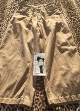 FRENCH ARMY 1930s MEN MILITARY PANTS~DONUT HOLE BUTTONS~COTTON GABARDINE~W:30