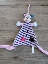Doudou plat Minnie blanc rose gris etoile disney baby clementoni tbe