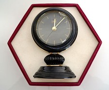 Pendule de Bureau / à Poser Quartz - Doré / Noir - Fabrication Française - Gelb