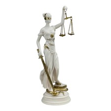 Sculpture statue déesse aveugle Lady Justice Themis grecque romaine Justicia ...