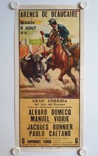 Affiche Corrida Arènes de BEAUCAIRE '70 DOMECQ - VIDRIE - BONNIER - CAETANO