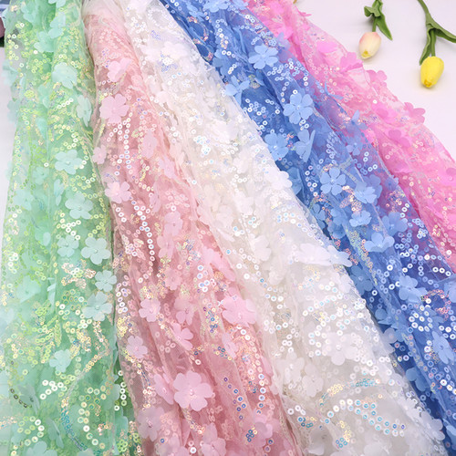 Maille tissu dentelle sequin - tissu,