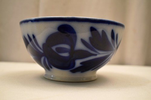 Bol antique émail bleu - bol, en