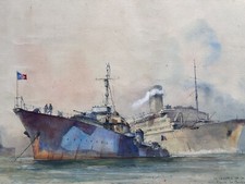 Tableau ancien marine bateau