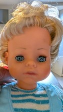 Poupée ancienne Raynal – Bébé dormeur 1960/70 – yeux dormeurs, cheveux blonds – 