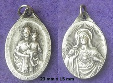 ancienne MEDAILLE en métal VIRGO CARMELI   SACRE COEUR DE JESUS