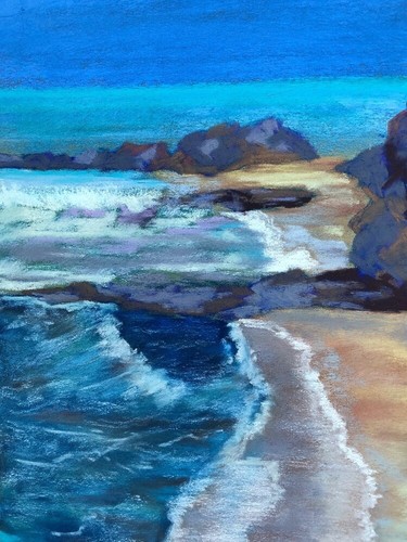 Tableau travaillé pastel - travaillé, au