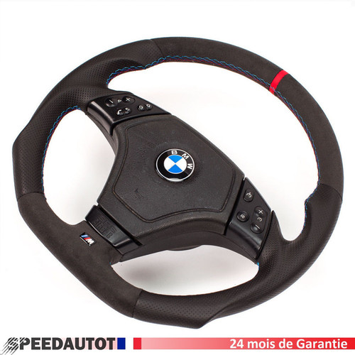 Volant cuir alcantara - cuir, aplati