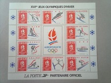 France 2,50+0,20fx10 Jeux olympiques Albertville Neuf MNH Bloc Feuillet BF 1992