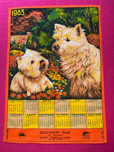 Torchon ancien calendrier 1983
