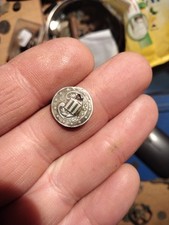 USA United States 3 Three cents Star 1858 Silver  damage