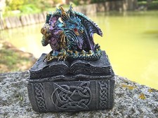 67201B  FIGURINE STATUETTE BOITE DRAGON   BLEU VIOLET  HEROIC SKULL DERNIER