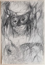 JACQUES THIOUT 1913-1971 Dessin Portrait Masque Commedia dell'Arte Carnaval #17