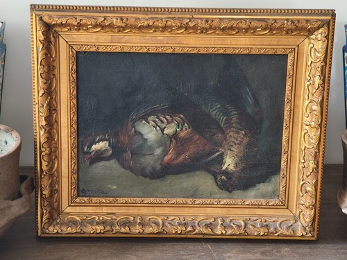 Tableau ancien huile - sur, toile