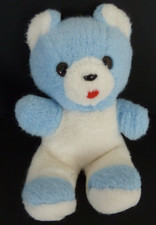 72. DOUDOU PELUCHE MARKI OURS blanc bleu langue rouge 22cm VINTAGE  - TTBE