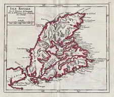 Cape Breton Island Nova Scotia Canada America Map Carte Robert De Vaugondy 1749