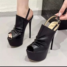 Sandales Noires À Talon De 17