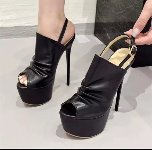 Sandales noires talon 17 - sandales, de