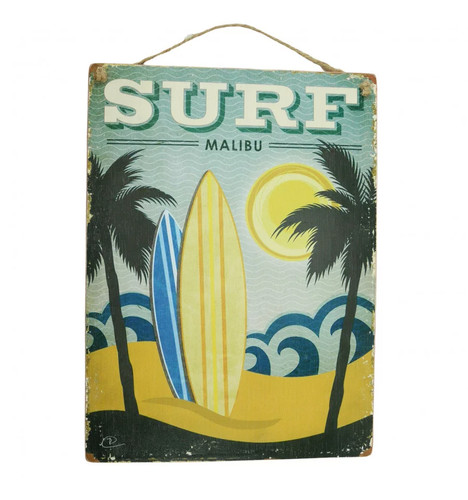 Plaque murale bois surf - plaque, "surf