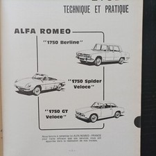 Revue Technique Alfa Romeo 1750 Spider Veloce 1750 GT veloce 1750 berline