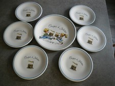 6 ASSIETTES A DESSERT CREPES ET GALETTES + PLAT SERVICE EN CERAMIQUE