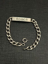 Ancien Bracelet gourmette en Argent Massif maille cubaine