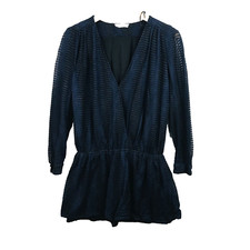 Ba&sh Tunique Robe Femme 2 Bleu Rayée Col V Manches Longues Taille Élastique